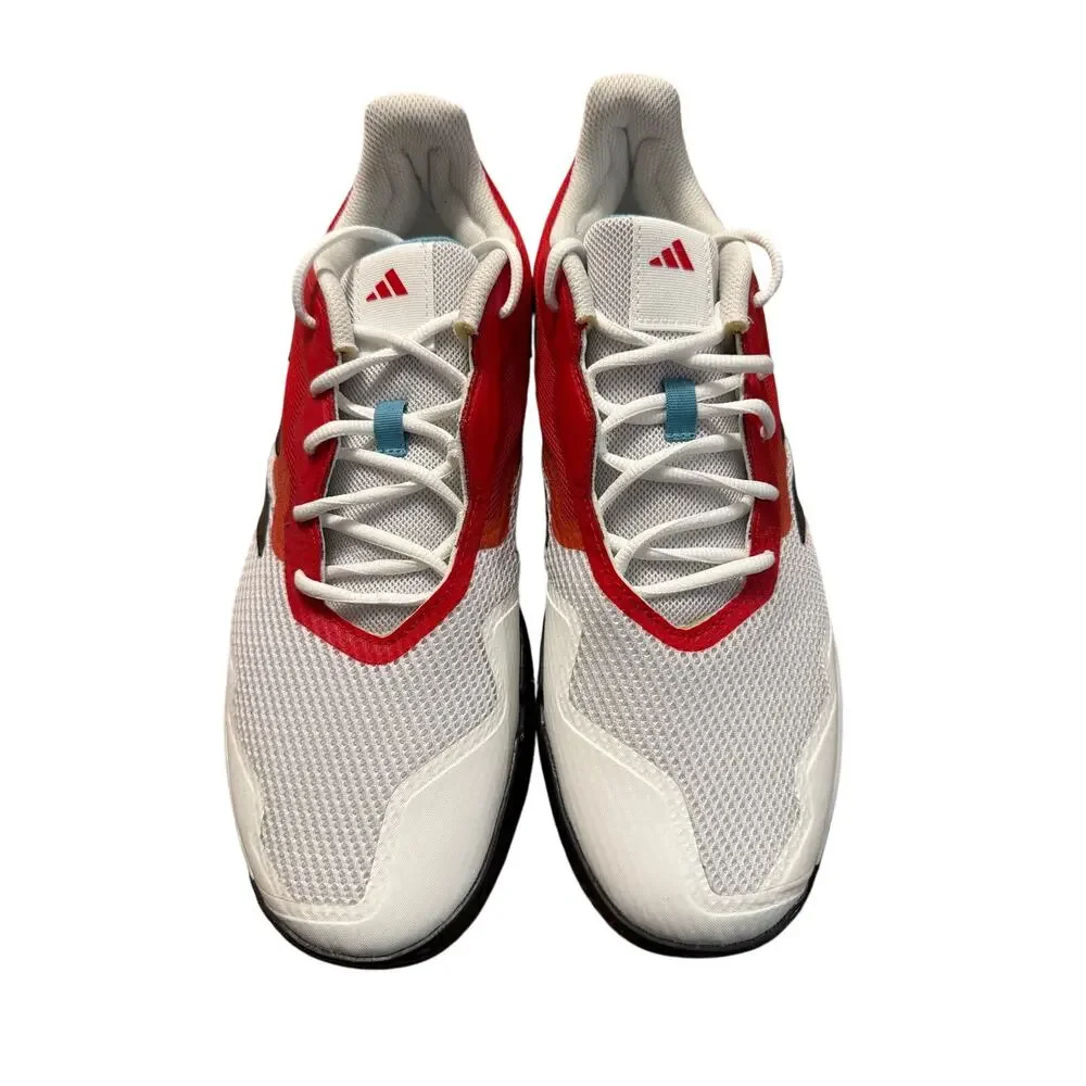 Adidas Mens CourtJam Control M White Red Black Tennis Shoes Sneakers Size 13 New